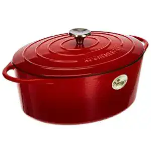 Gusseisen braeter kuechenprofi mit deckel rot 33 cm schmortopf