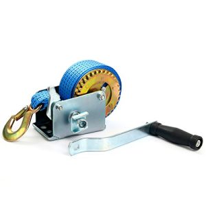 Hand winch FreeTec winch with blue polyester cable pull