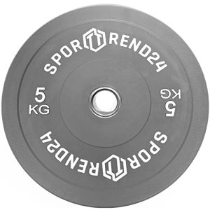 Placas de peso Sporttrend 24, placa de pára-choques 5kg em cinza