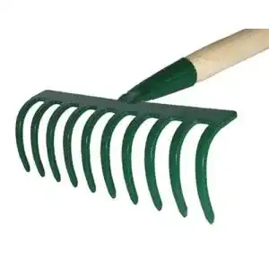 Harke agrohit rechen laubrechen 10 zinken 25 cm mit stiel