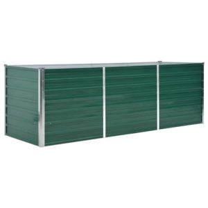 Подъемная кровать vidaXL, оцинкованная сталь, 240x80x77 см, зеленая садовая кровать