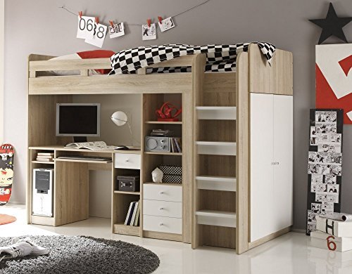 Lit mezzanine BEGA CHILDREN'S BED WARDROBE DESK - lit mezzanine bega lit enfant armoire bureau