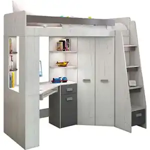 Hochbett furniturebyjdm mit schreibtisch regal u kleiderschrank