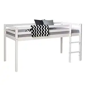 Hochbett homestyle4u 1433 weiss kinderbett 90x200 mit leiter
