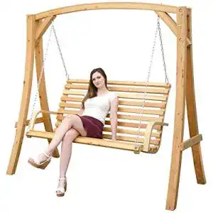 Hollywoodschaukel amanka aus holz laerche gartenschaukel set