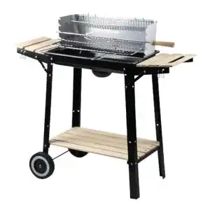 Holzkohlegrill aro grillwagen stahl holz 93 5 x 40 5 x 85 cm