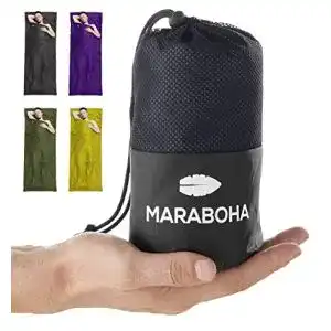 Huettenschlafsack maraboha leicht weiche mikrofaser kissenfach