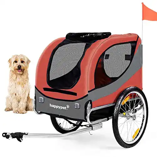 Hundeanhänger Happypet mit Anhängerkupplung für Fahrräder