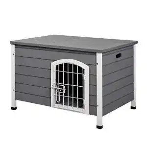 Hundehuette pawhut hundehaus mit tuer hundebox gitterbox