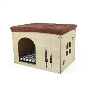 Hundehuette songway aus holz mit matratze
