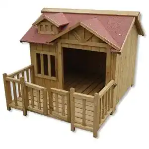 Hundehuette wiltec luxus xl hundehaus holz balkon garten
