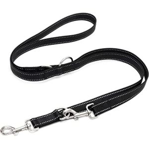 Dog leash Happilax 2m adjustable, black/reflective