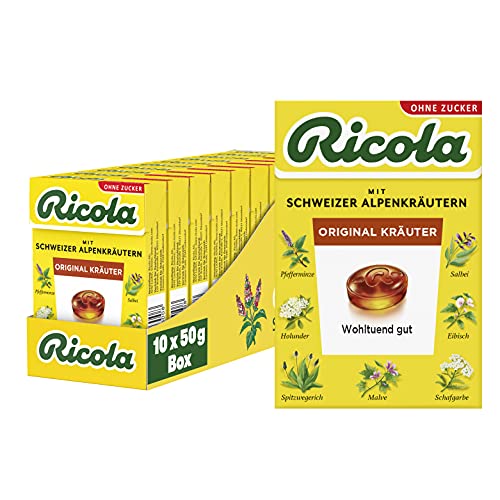 Hustenbonbons Ricola Kräuter Original, 10 Packungen