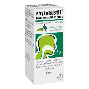 Xarope para tosse Xarope supressor de tosse Phytohustil, à base de plantas