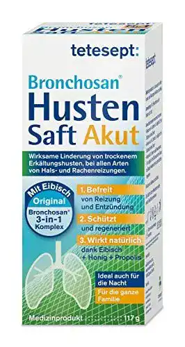 Tetesept Bronchosan Husten Akut Saft Erkältungsmittel für Atemwegslinderung