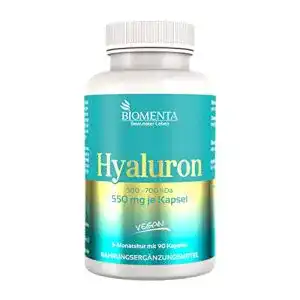 Hyaluronsaeure kapseln biomenta hyaluronsaeure 550 mg