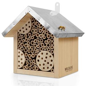Hôtel à insectes WILDLIFE FRIEND I hôtel à abeilles avec toit en métal