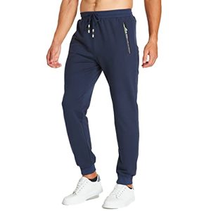 Calça de jogging masculina ZOXOZ de algodão com zíper