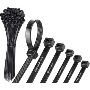 Kabelbinder HAYATEC 500er Set schwarz UV Beständig lang groß - kabelbinder hayatec 500er set schwarz uv bestaendig lang gross