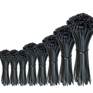 Bridas para cables Oksdown 750 piezas negras, grandes y pequeñas