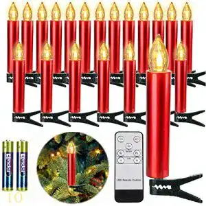 Kabellose christbaumkerzen freepower 10er rot led kerzen