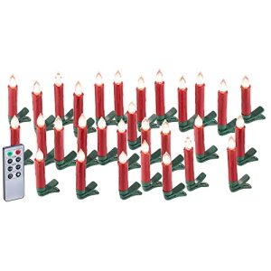 Vezeték nélküli karácsonyfa gyertyák Lunartec Led: 30 db-os készlet