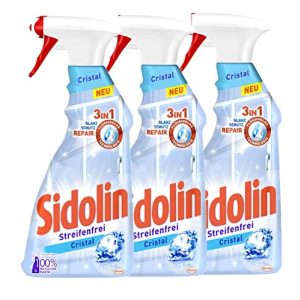 Baca camı temizleyicisi Sidolin Cristal, cam temizleyici 3x sprey şişesi