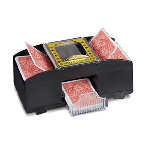 Kártyakeverő gép Relaxdays 10020520, fekete, 2 pakli