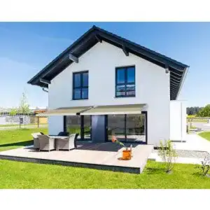 Kassettenmarkise home deluxe led voll elos sandfarben