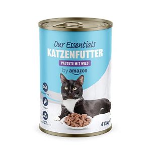 Katzenfutter by Amazon Katzen Nassfutter, Pastete mit Wild, 415g