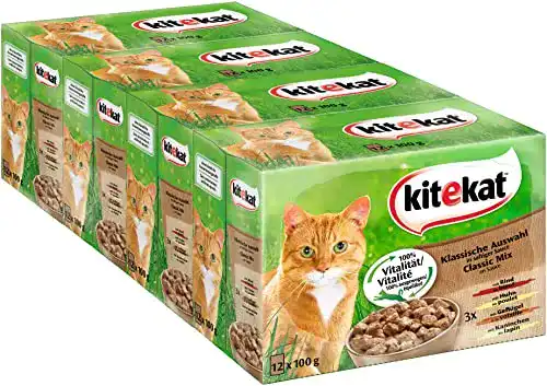 Katzenfutter Kitekat Nassfutter Klassische Auswahl in Sauce
