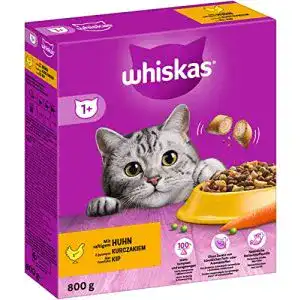Katzenfutter whiskas adult 1 trockenfutter huhn 5x800g