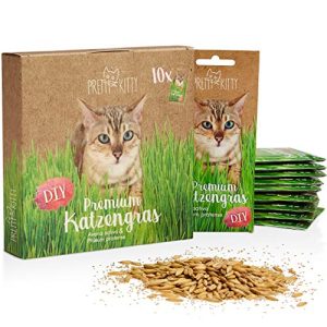Hierba para gatos PRETTY KITTY Mezcla de semillas Premium 10 bolsitas de 25g cada una