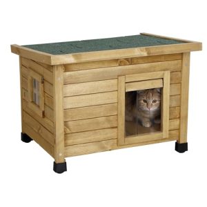 Casa para gatos exterior Kerbl casa para gatos Rustica de madera