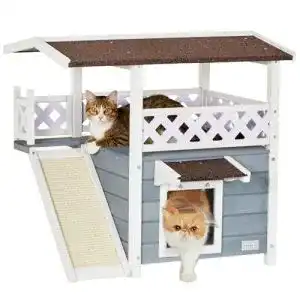 Katzenhaus outdoor petsfit aus massivholz wetterfest