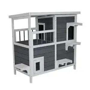 Katzenhaus outdoor sunnydeals grosses katzenhaus grau weiss