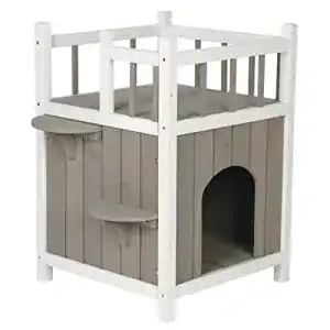 Katzenhaus outdoor trixie 44093 natura cats home mit balkon