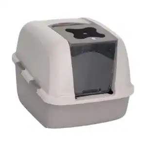 Katzenklo xxl catit jumbo katzentoilette mit abdeckung grau