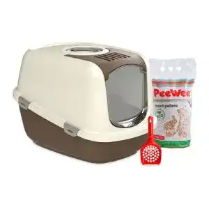 Katzenklo xxl peewee ecodome katzentoilette starter paket