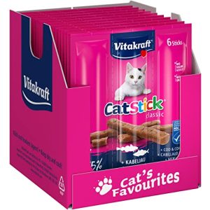 Guloseimas para gatos Vitakraft Cat Stick Classic, lanche para gatos, carne