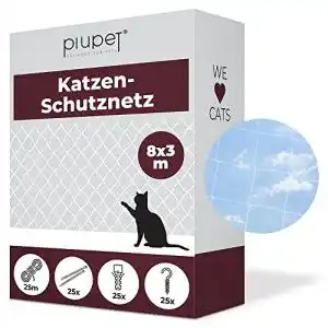 Katzennetz piupet 8x3m transparent inkl montagematerial