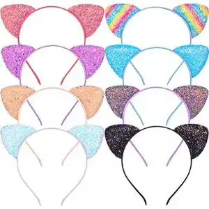 Katzenohren beinou stirnband 8 stueck glitzer katze haar hoops