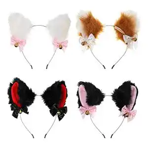 Katzenohren lurrose haarreif gloeckchen halskette katze cosplay