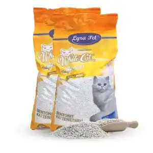 Katzenstreu lyra pet 30 liter white cat mit babypuder duft