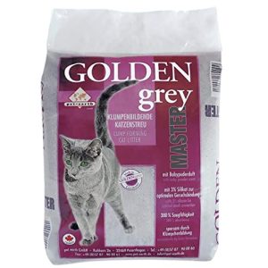 Litière pour chat pet-earth Golden Grey Master parfum poudre pour bébé 2x14kg