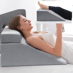 Almohada de cuña NOFFA almohada de lectura y elevación de piernas, viscoelástica