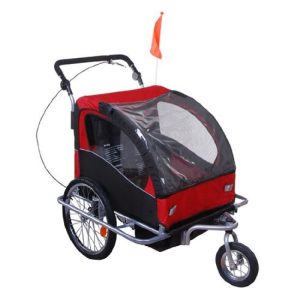子供用自転車トレーラー HOMCOM 360°回転可能な子供用トレーラー