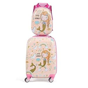 Maleta infantil GOPLUS con mochila, carrito infantil, equipaje infantil