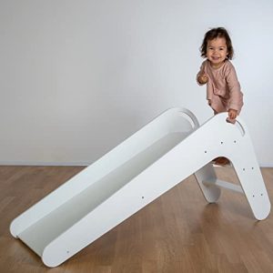 Toboggan pour enfants KidsBo VIVA en bois véritable de haute qualité, blanc