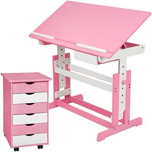 Børneskrivebord tectake 800062 skrivebord med rullebeholder